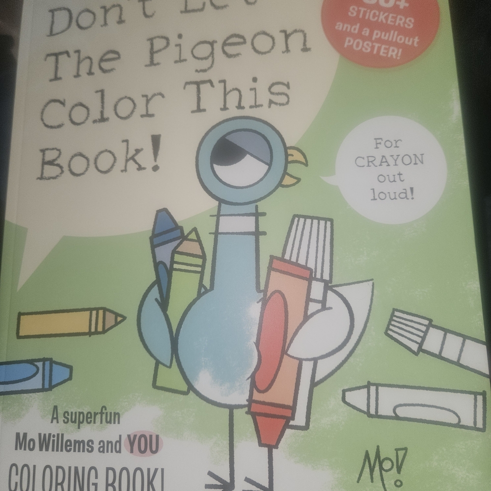 Pigeon Coloring Book - Mo Willems Series. Buy 1 Book Get 1 Free